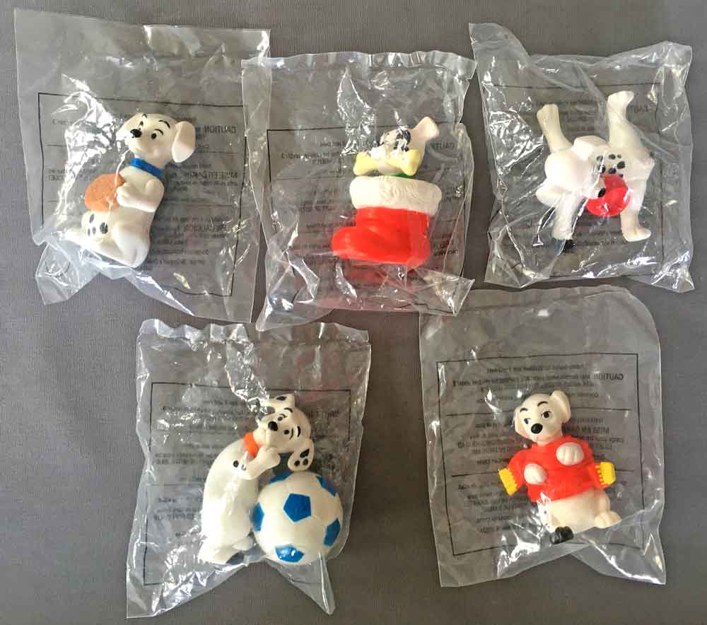 101 Dalmatians - Complete set of 5 McDonald Happy Meal Toys - NEW - SEALED