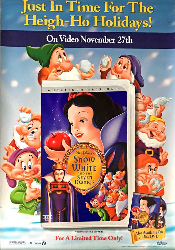 Snow White and the Seven Dwarfs Platinum Release on DVD Poster - Holiday Version